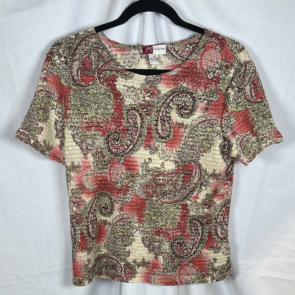 JM Collection Multicolored Crop Fitted T-Shirt